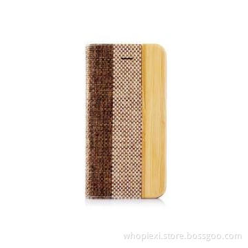Bamboo Wood and Leather Iphone 5S Folio Protective Cases /